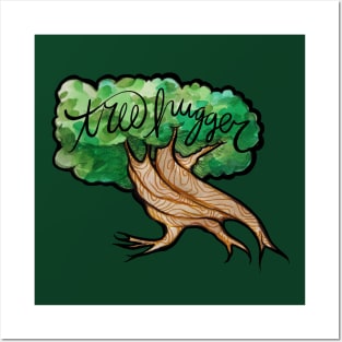 Tree Hugger Swirly Tree Bark Posters and Art